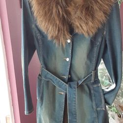 Ladies Long Denim Coat