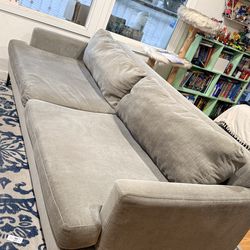 West Elm Andes Sofa grey velvet
