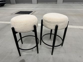 Modern Boucle Counter Stools (Set of 2) Cozy & Stylish