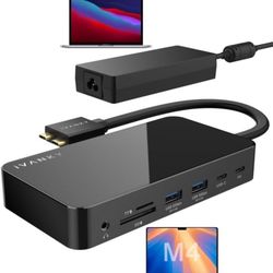 iVANKY FusionDock 1 M4 MacBook Pro Docking Station with 150W Power Adapter, 12-in-2 Dual 4K@60Hz Monitor Dock for MacBook M1/M2/M3 Pro/Max Display Doc