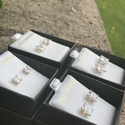 10k Gold Cz Stone Earrings 