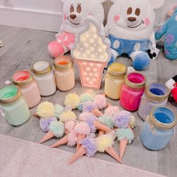 Bag of Pastel rainbow Ice cream party decor