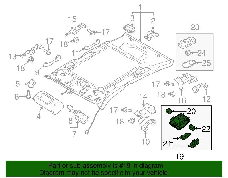 Kia 92810-D4070WK Overhead Console Lamp Assy For 20 Optima