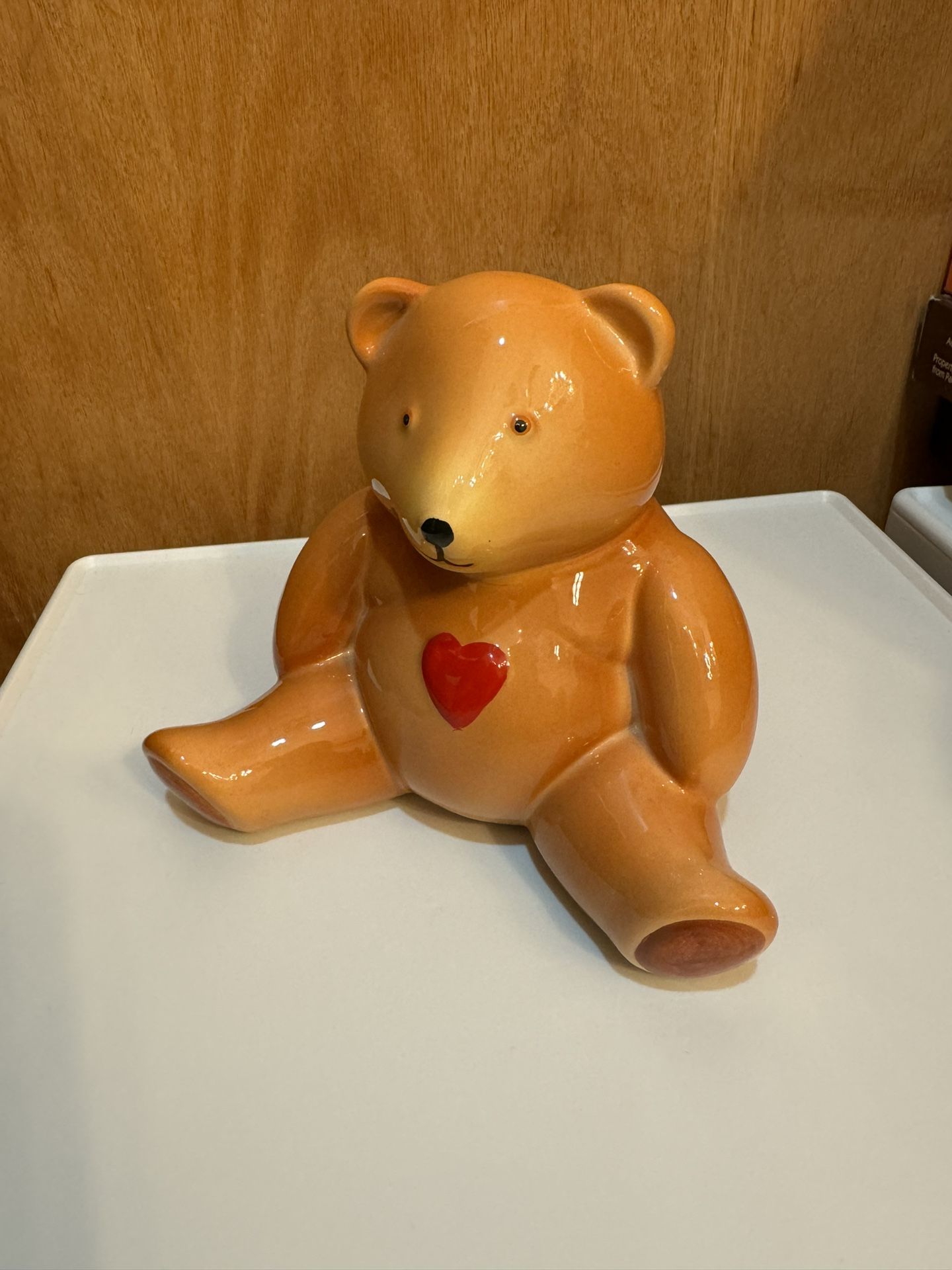 Cute Bear with heart piggy bank paperweight