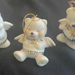 3 Vintage white porcelain angel bear House of Lloyd 