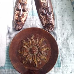 African Mask And Candle Holder 