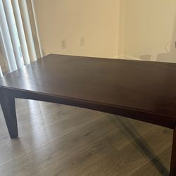 ☕ Dark Wood Coffee Table – 19”H x 30”W x 50”L