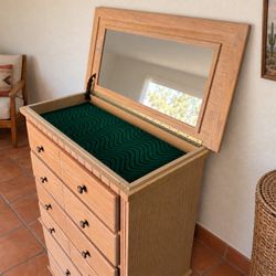 Tall Gentleman’s Chest 6 drawers light washed color Tall boy