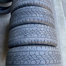 4) 255/65/17 Continental Terrain Contact Tires.  Can be used in place of 245/65/17, 245/70/17, 265/65/17.  One tire does have a scuffed sidewall but h