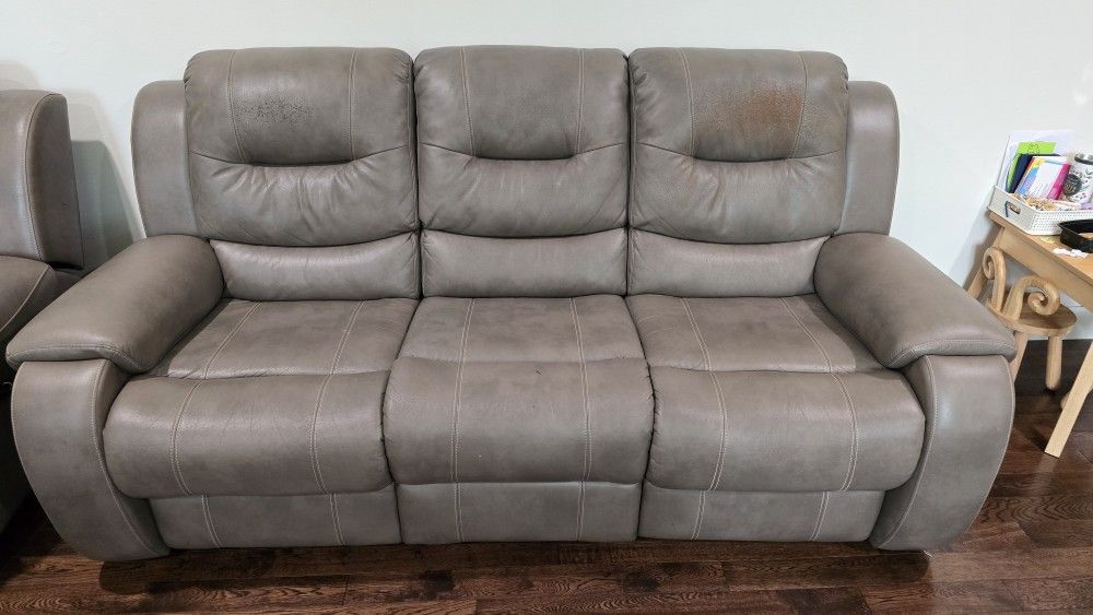 Power Leather Recliner and Love Seat