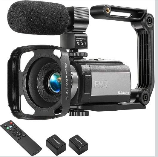 New In Box Video Camera Camcorder Full HD 1080P 30FPS 36MP IR Night Vision Vlogging Camera for YouTube,3.0 Inch 270 Degree Rotation LCD 16X Digital Zo