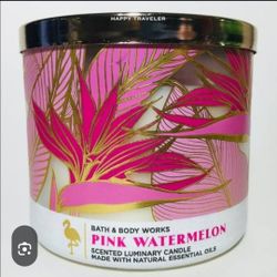 $15 🎀 Bath & Body Works Pink Watermelon 3-wick candle. 14.5 oz/Burn time: 25-45 hrs.