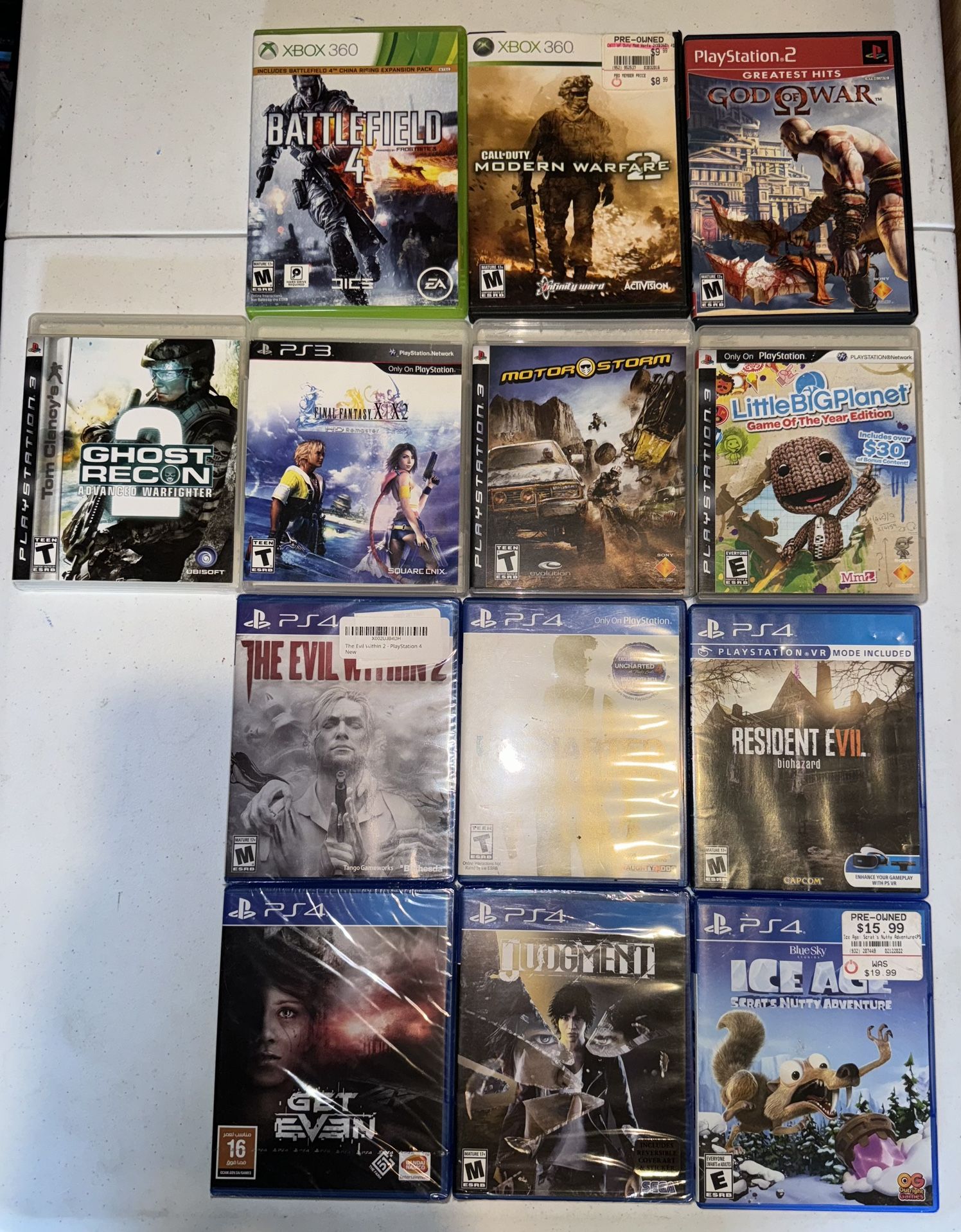 PS2, PS3, PS4, Xbox 360 Games