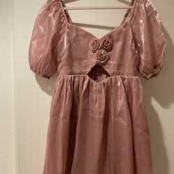 Beautiful pink baby doll mini dress - Lulu’s (M)