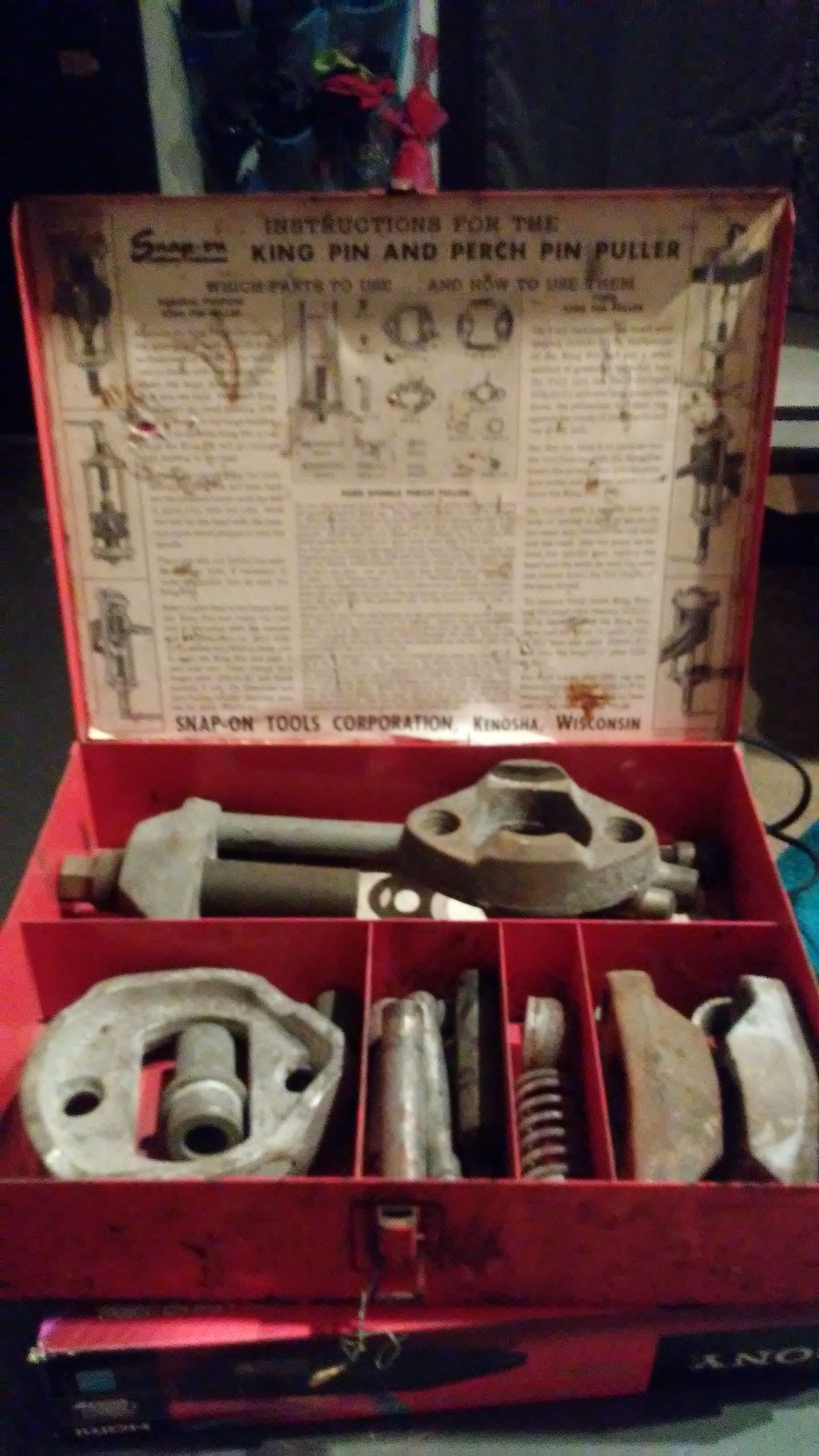 1944 Snap On KING PIN + PERCH PIN PULLER COMPLETE SET
