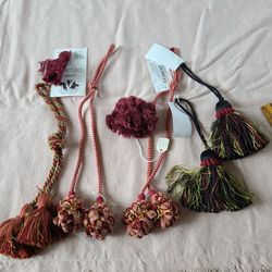 Tassels, pillow Cord Fringe Boho red black Tuscan Sewing