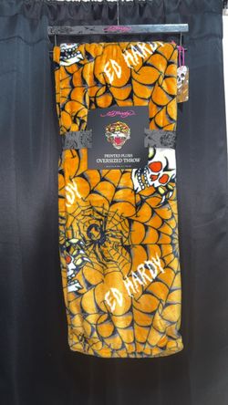 Ed Hardy Halloween throw blanket