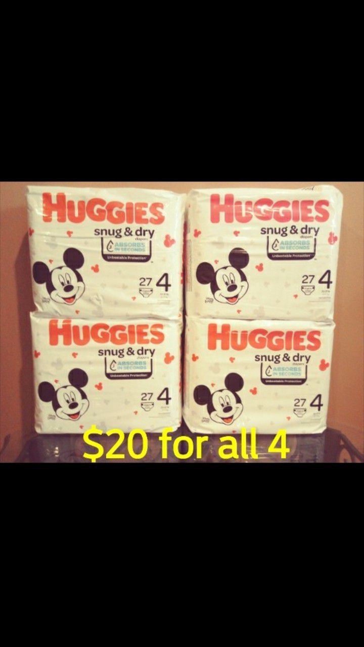 Huggies Snug & Dry size 4 diapers pampers