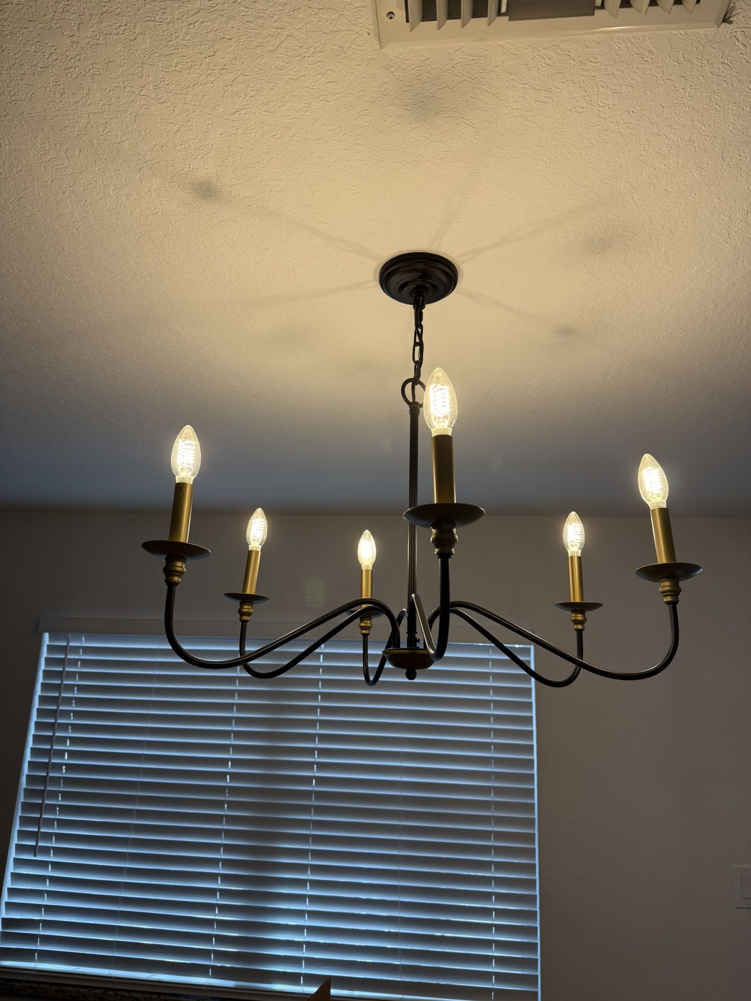 6 Light Chandelier Ceiling Light Black/Gold