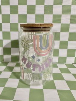 Libbey Glass Cup, With Glass Straw, & Bamboo Lid 