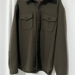 SCHOTT NYC Men’s Wool Blend CPO Shirt, Shacket, Jacket / Large / Military Green