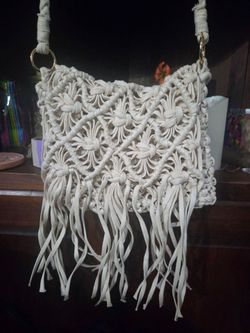 Merona Boho Macramé Fringe Crossbody Bag - Ivory