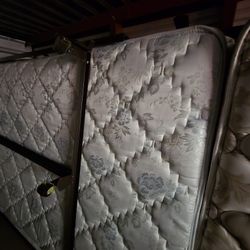 Queen Mattress Set With Bed Frame.  Very Clean. Stored In Dust Free Indoor Storage. 