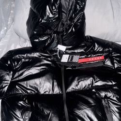 Prada Re-Nylon Hooded Down Jacket