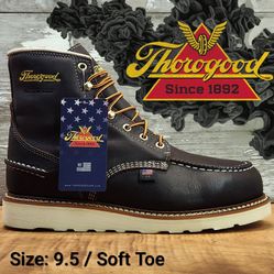 New THOROGOOD 1957 Series 6” Soft Toe Waterproof Moc Toe Wedge Work Boots Botas Size: 9.5