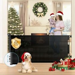 New Sealed Retractable Baby Gates, 33" Tall, Extends up to 72" Extra Wide Baby Gate, Durable Auto-Lock Mesh Dog Gate, Pets and Child Safety Gates 