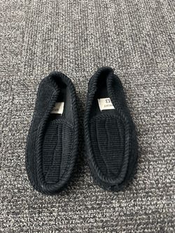 Bright kids Black Corduroy Slip-On Slippers US 13 Comfort Round Toe Rubber Sole