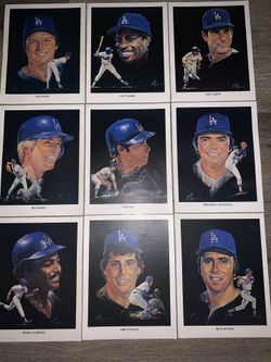 Dodger Portraits Lot of 9 Different Players 1982