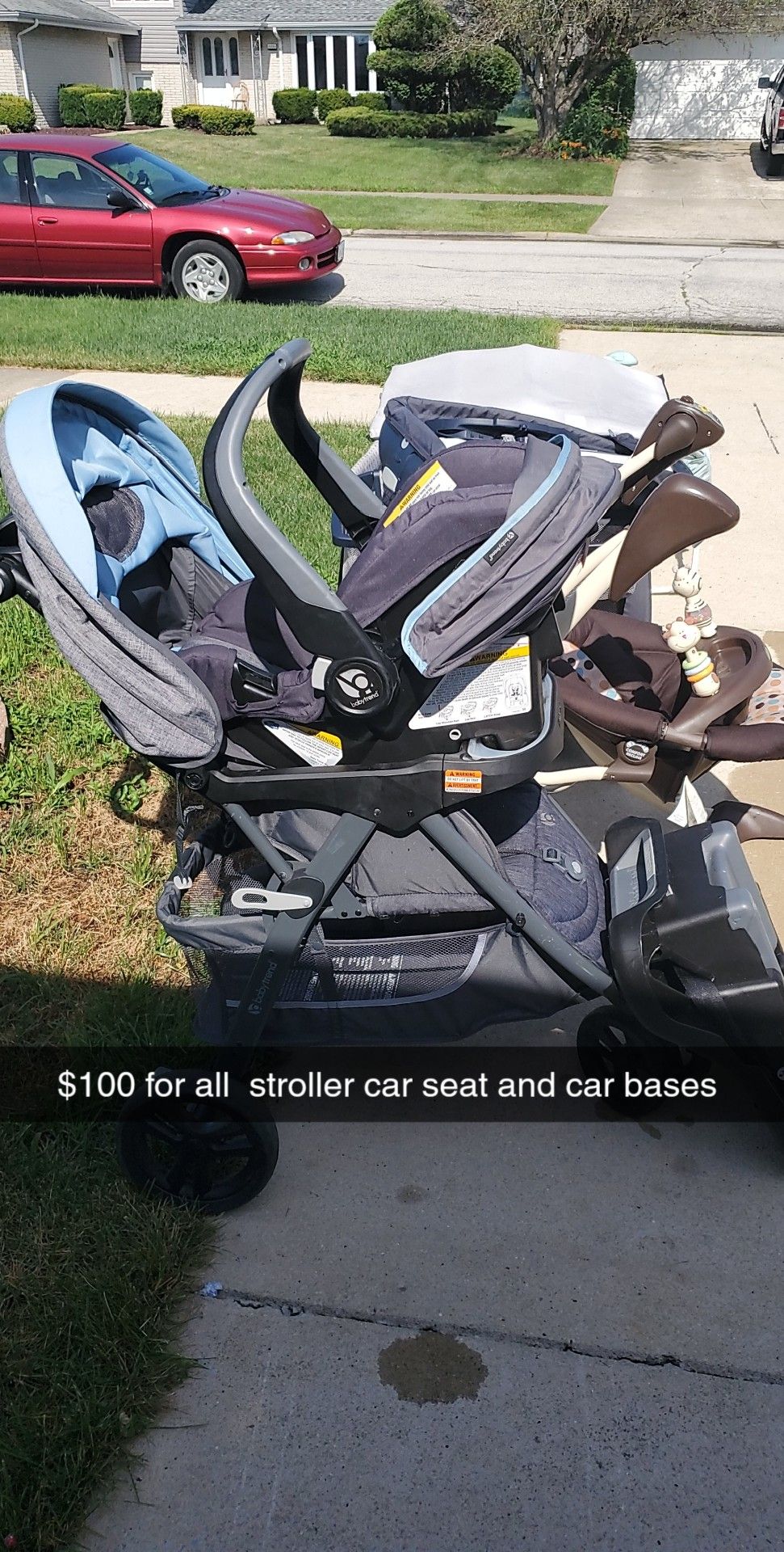 Stroller with car seat and base