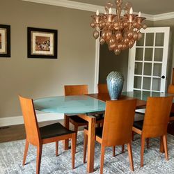 Dining room table, chairs and sideboard