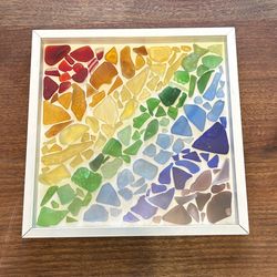 Sea/tumbled glass rainbow artwork