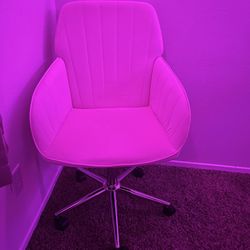 PINK SUEDE OFFICE CHAIR 