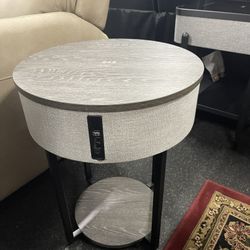 End Table With Built In Speaker And USB On Sale