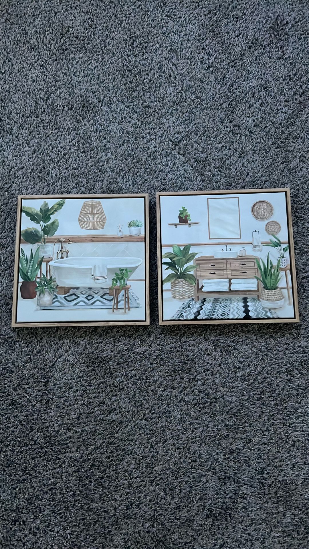 Bathroom Plant Decor Art