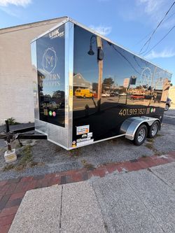 14’ Sleek Black Barn door Look Trailer - Workshop