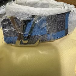 Louis Vuitton Men’s Belt Blue And Grey