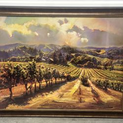 ZGALLERIE LARGE FRAMED COUNTRY VINEYARD PICTURE 
