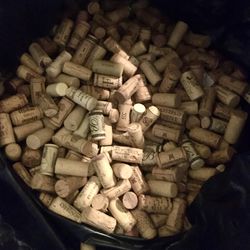 Cork, all types of natural wine corks.  Recycle, upcycle, arts and crafts.
