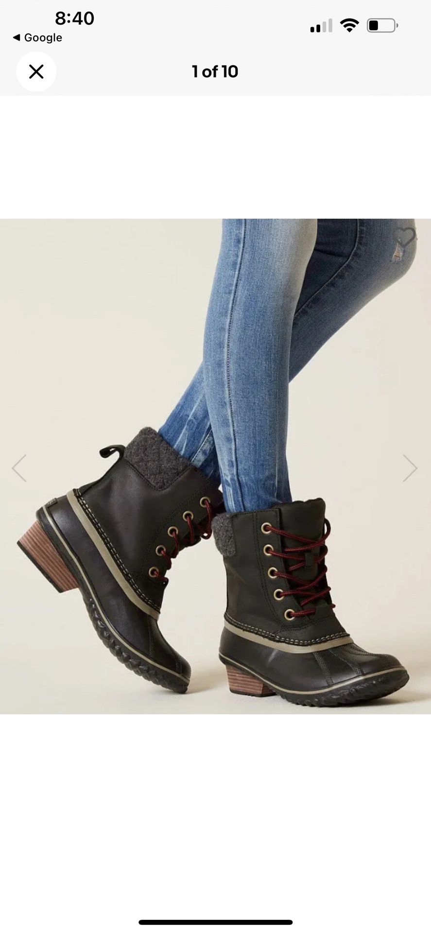 Sorel Slimpack™ II Waterproof Leather Boot size 9.5 Black women 9.5