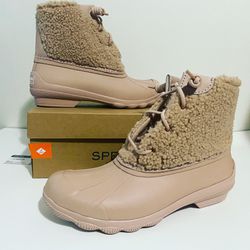 Womens pink sperry outlet boots