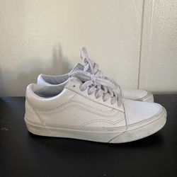 White Leather Vans 
