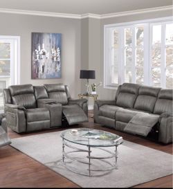 2 pc reclining sofa and love
