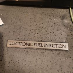 Vintage Fuel Injection Metal Emblem Badge