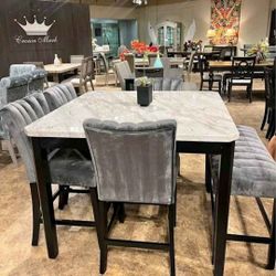 ✅️✅️5pc Black / Gray Square Counter Height dining Set (Bench not included)✅️
