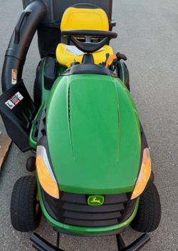 John Deere S240 riding mower tractor with bagger