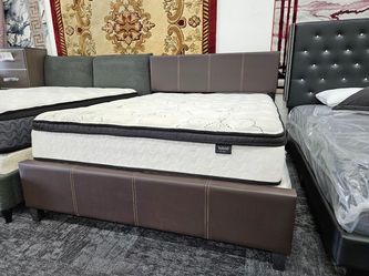 New queen brown black queen size bed frame platform pecial